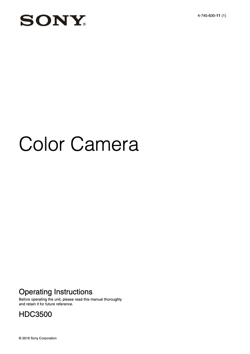 Image de la première page du manuel de l'appareil HDC3500