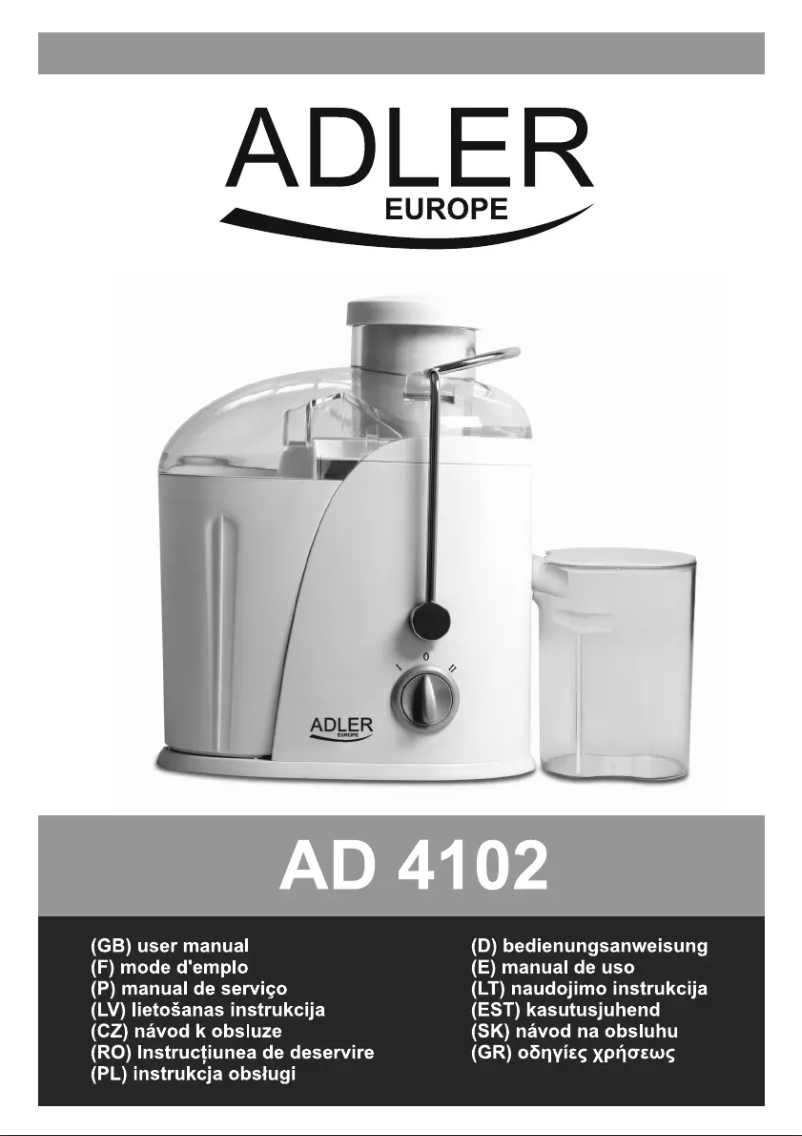 Page 1 de la notice Manuel utilisateur Adler AD 4102