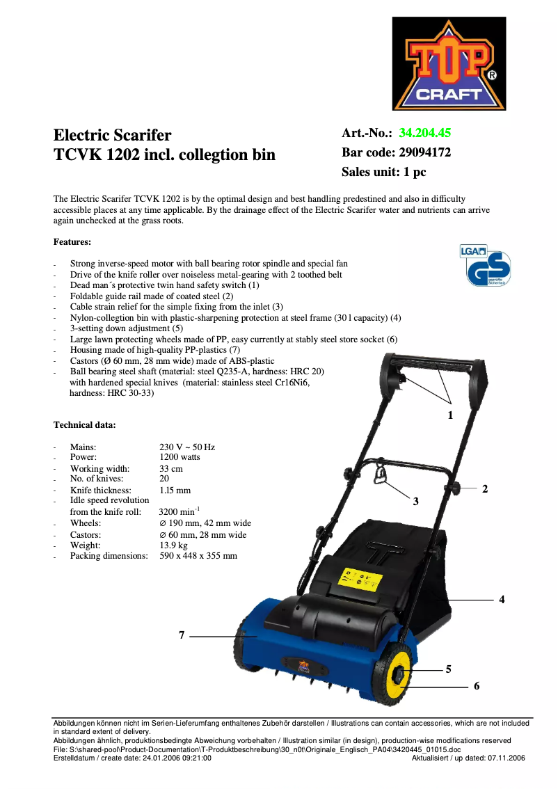 First page image of the manual for TCVK 1202