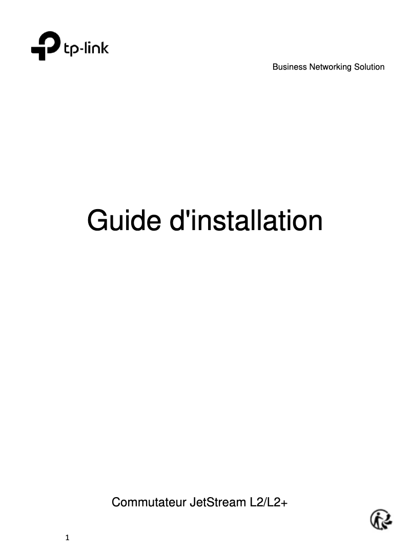 Page n°1 - Guide d'installation TP-Link TL-SG3424