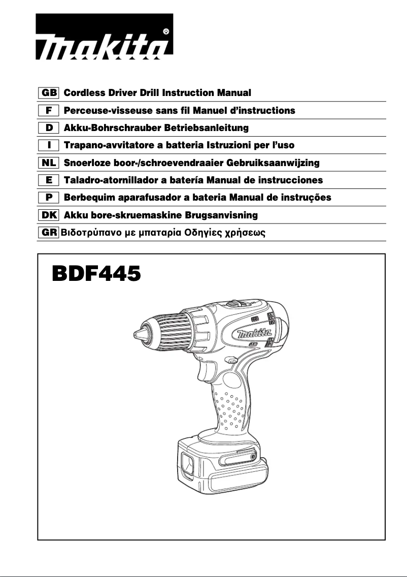 Page n°1 - Manuel utilisateur Makita BDF445RHE