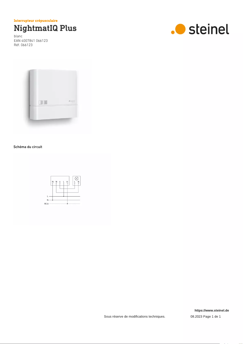 Image de la première page du manuel de l'appareil NightmatIQ Plus