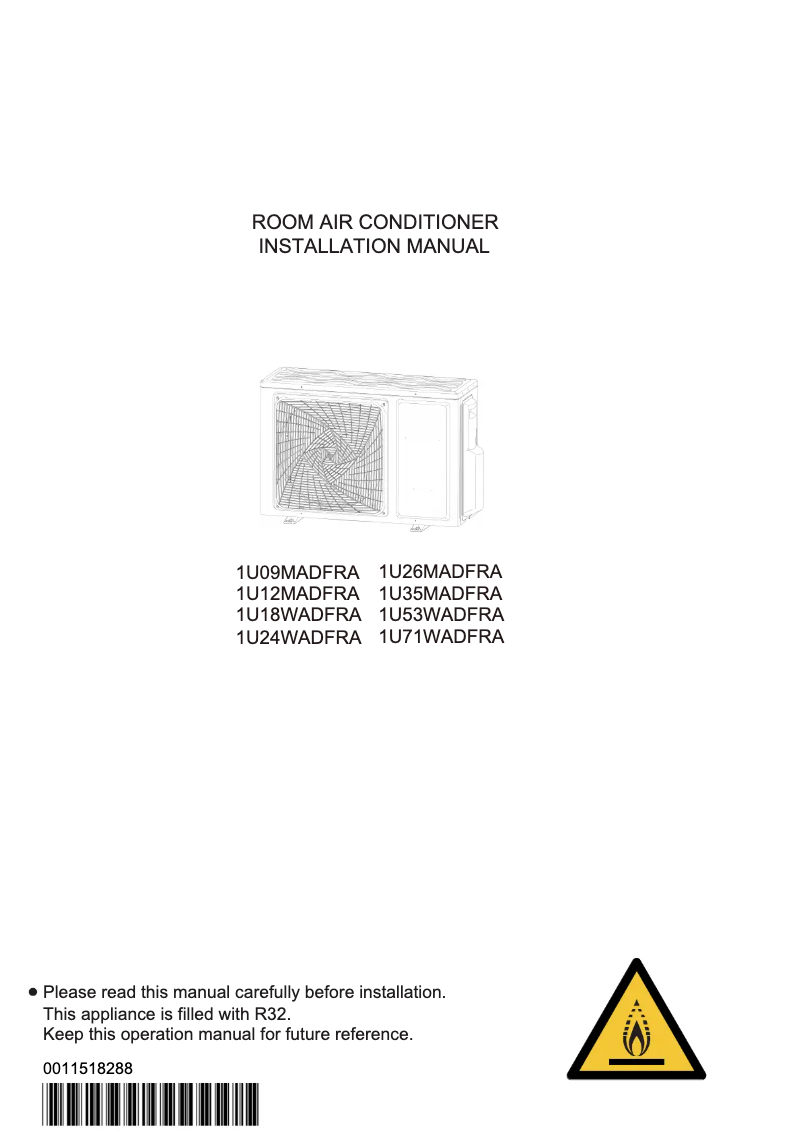 Page 1 de la notice Guide d'installation Haier AS53PDDHRA