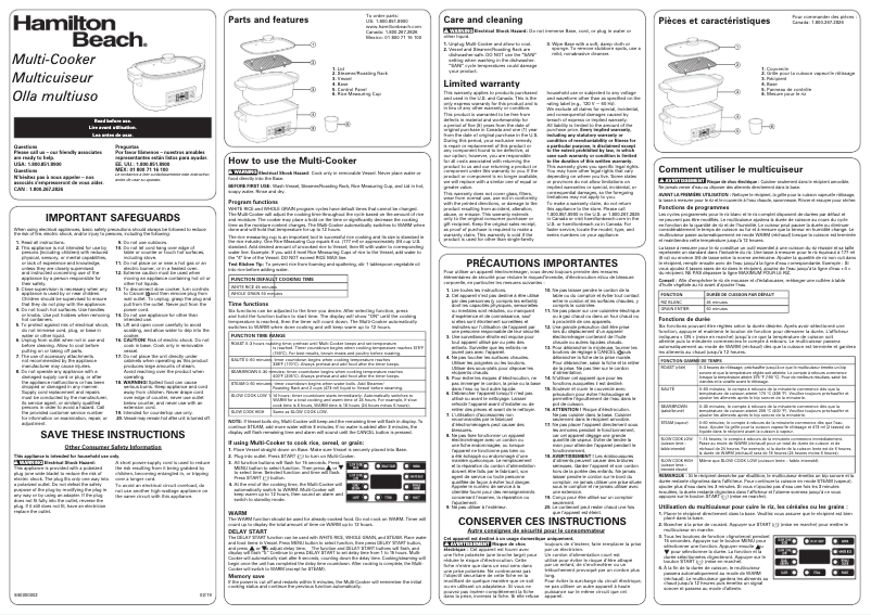 Image de la première page du manuel de l'appareil 33604