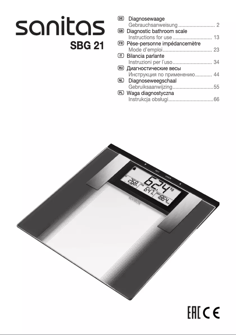 Image de la première page du manuel de l'appareil SBG 21