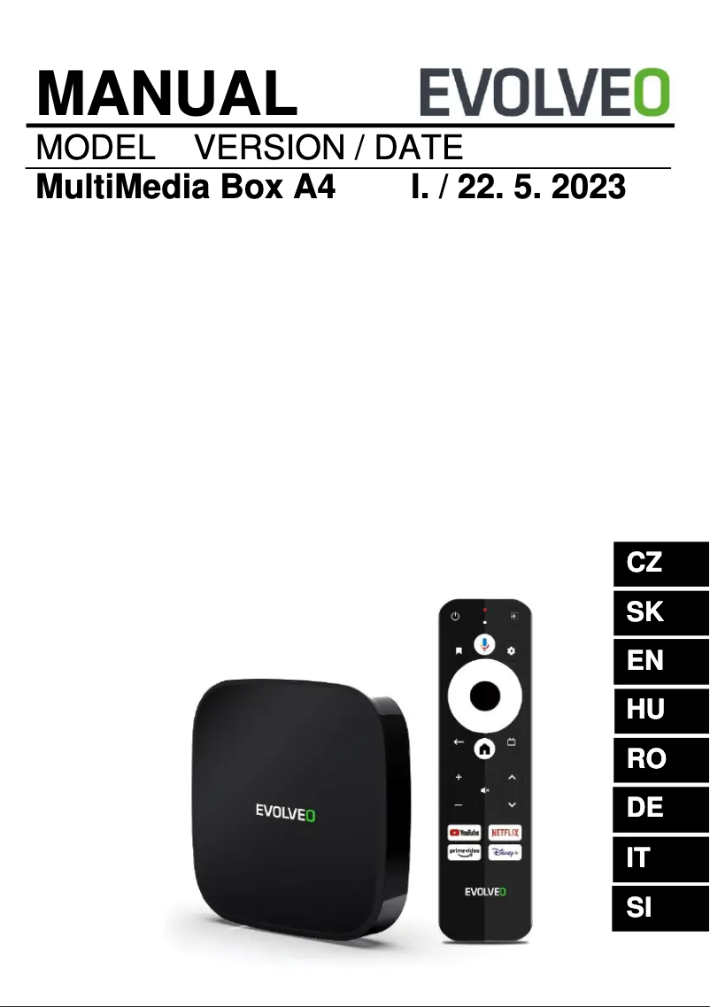 Image de la première page du manuel de l'appareil MultiMedia Box A4