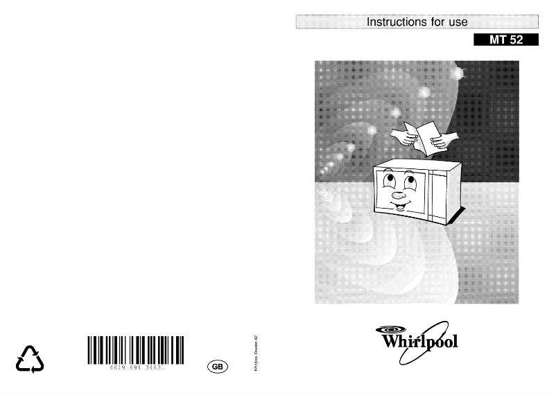 Page 1 de la notice Manuel utilisateur Whirlpool MT 52
