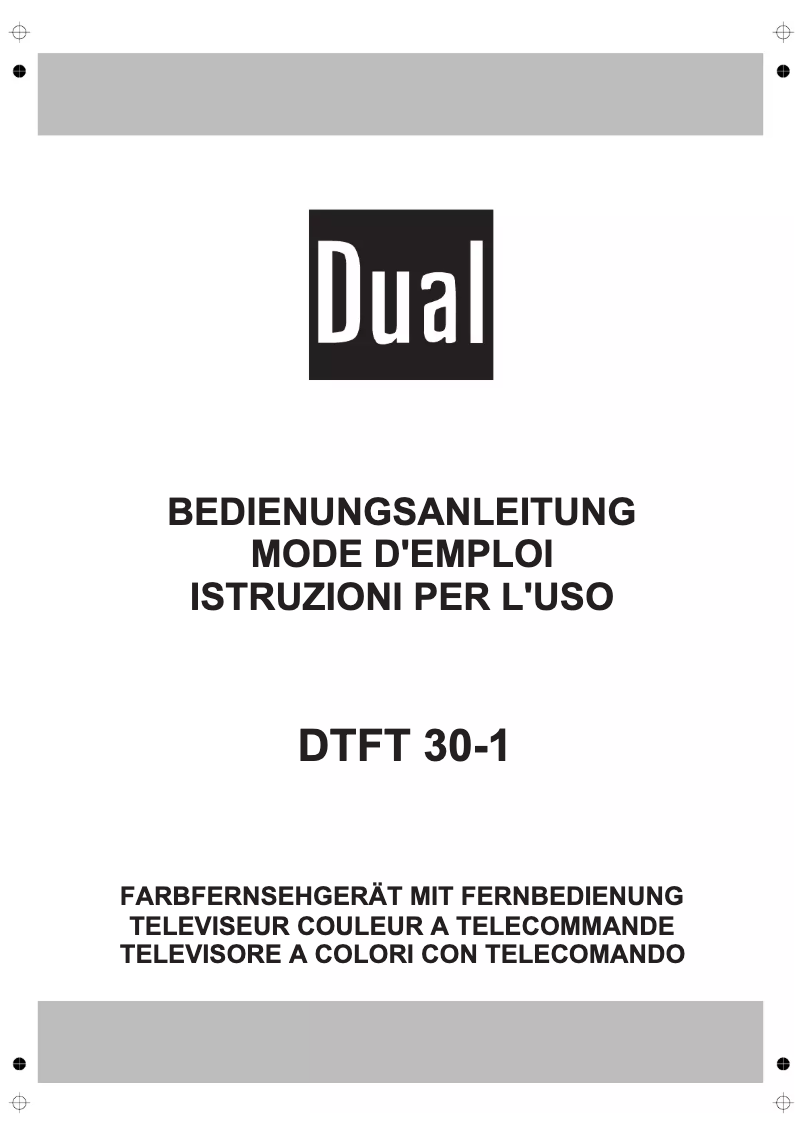 Page n°1 - Manuel utilisateur Dual DTFT 30-1