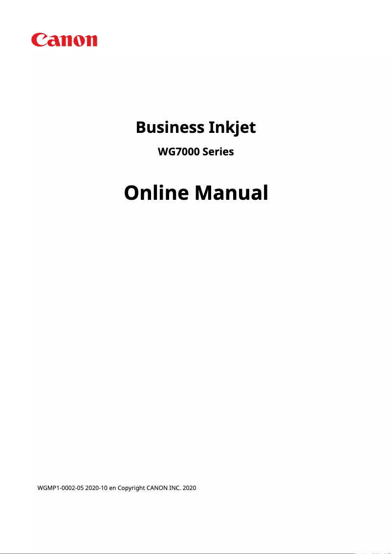 Page 1 de la notice Manuel utilisateur Canon WG7550