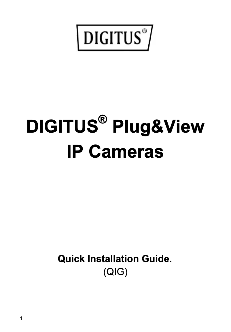 Page 1 de la notice Manuel utilisateur Digitus Plug&View OptiGuard