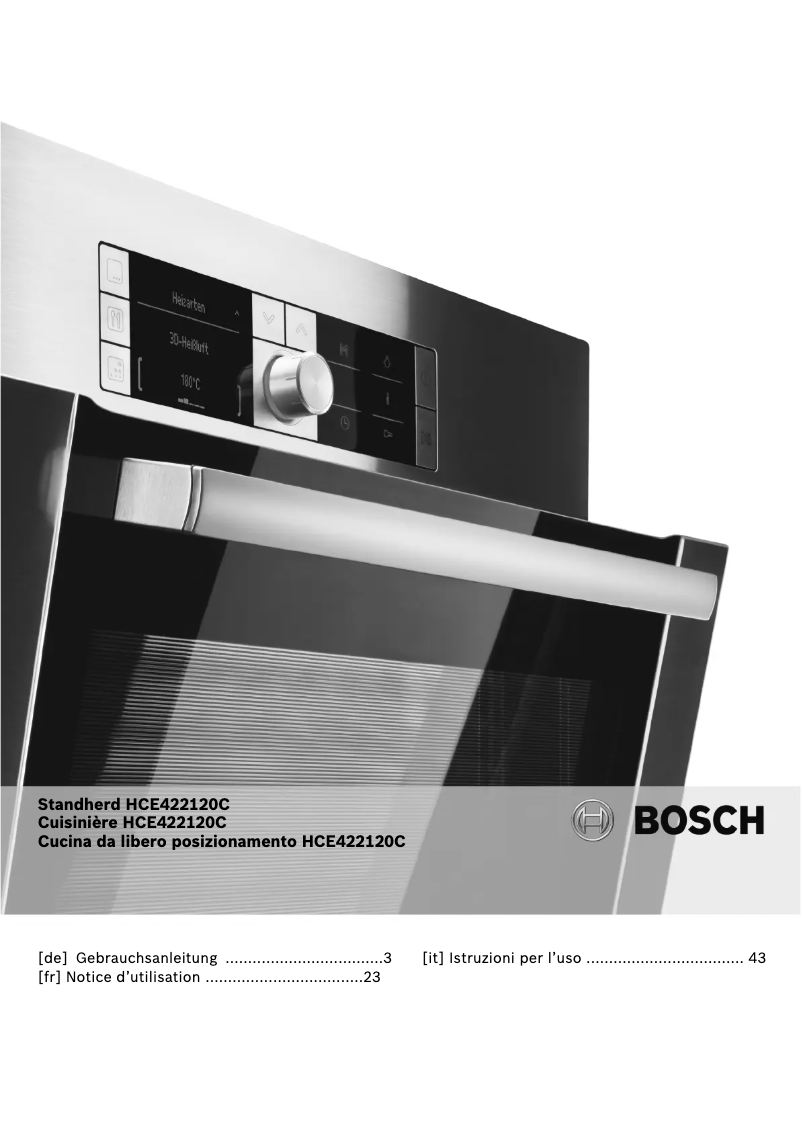 Page n°1 - Manuel utilisateur Bosch HCE422120C