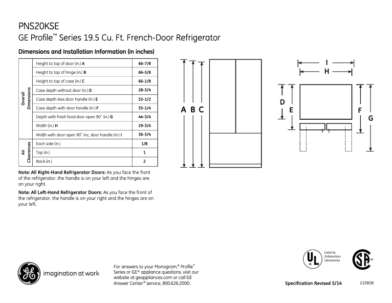 Image de la première page du manuel de l'appareil Profile PNS20KSESS