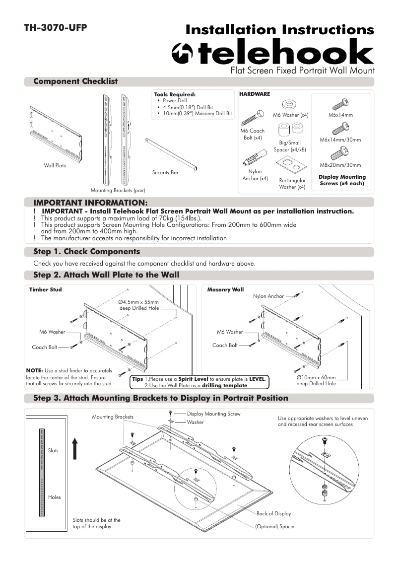 Image de la première page du manuel de l'appareil TH-3070-UFP-TAA
