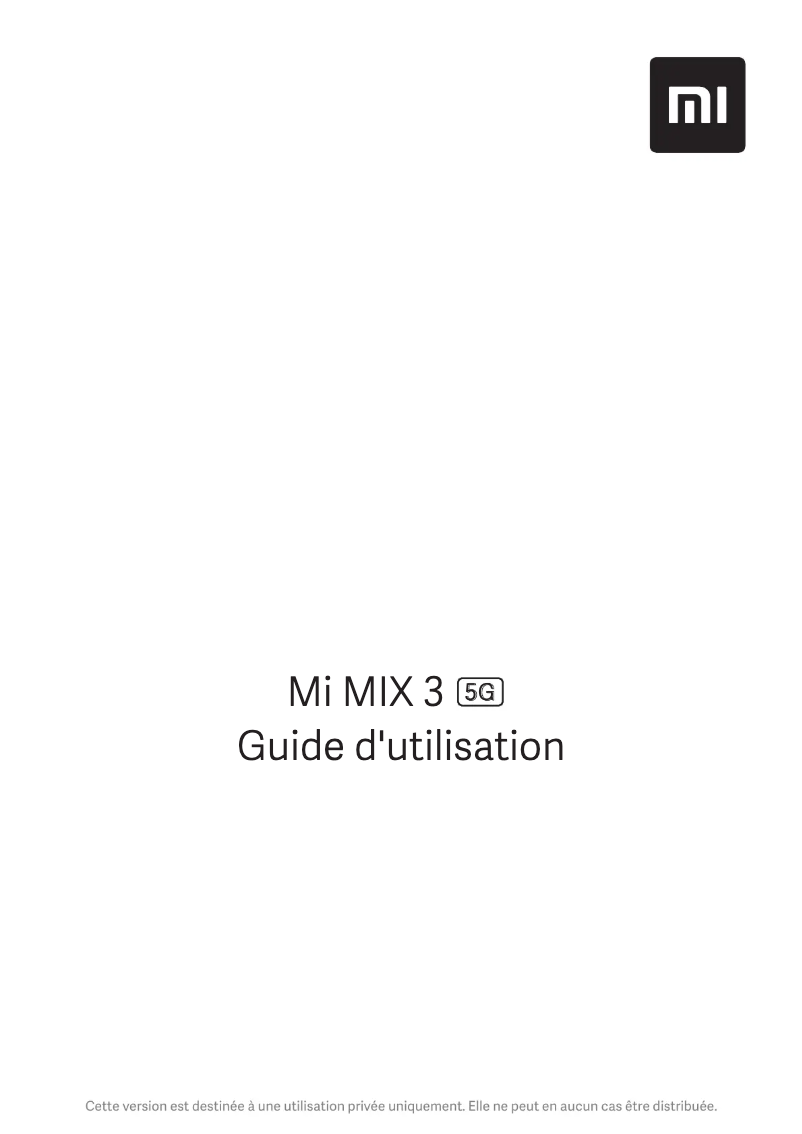 Image de la première page du manuel de l'appareil Mi Mix 3