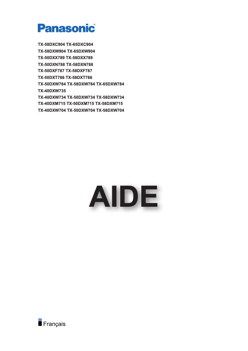 Page 1 de la notice Manuel utilisateur Panasonic TX-58DXN788