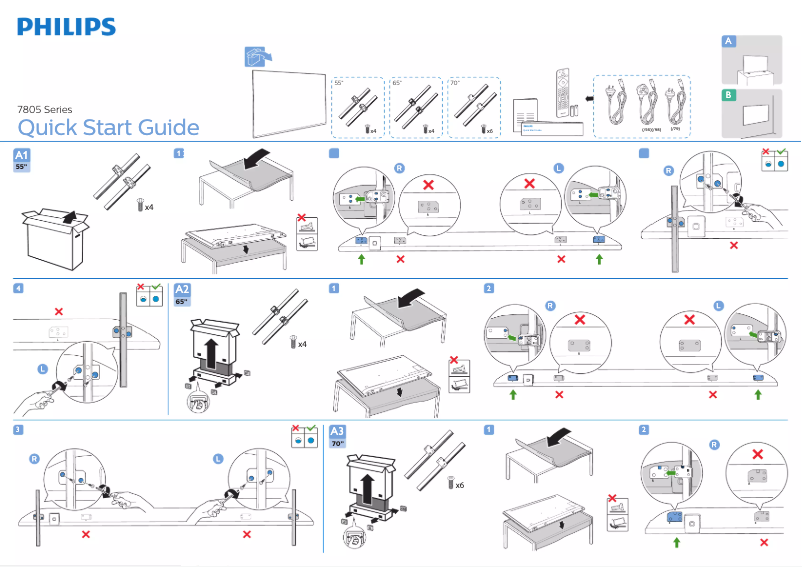 Page 1 of the manual Quick Start Guide Philips 65PUT7805