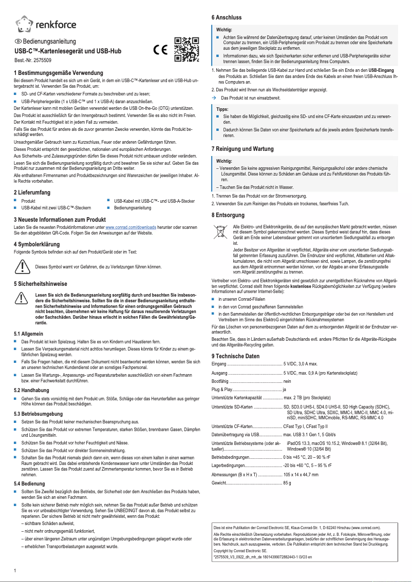Page 1 de la notice Manuel utilisateur Renkforce RF-PCR-400