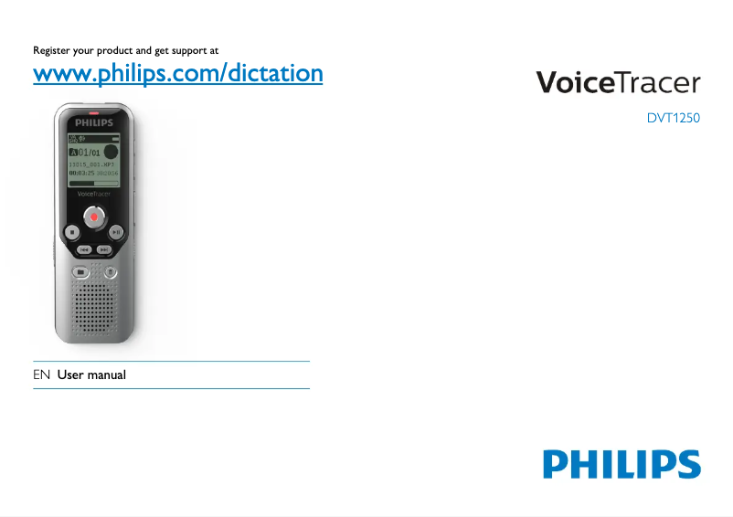 Page n°1 - Manuel utilisateur Philips Voice Tracer DVT1250