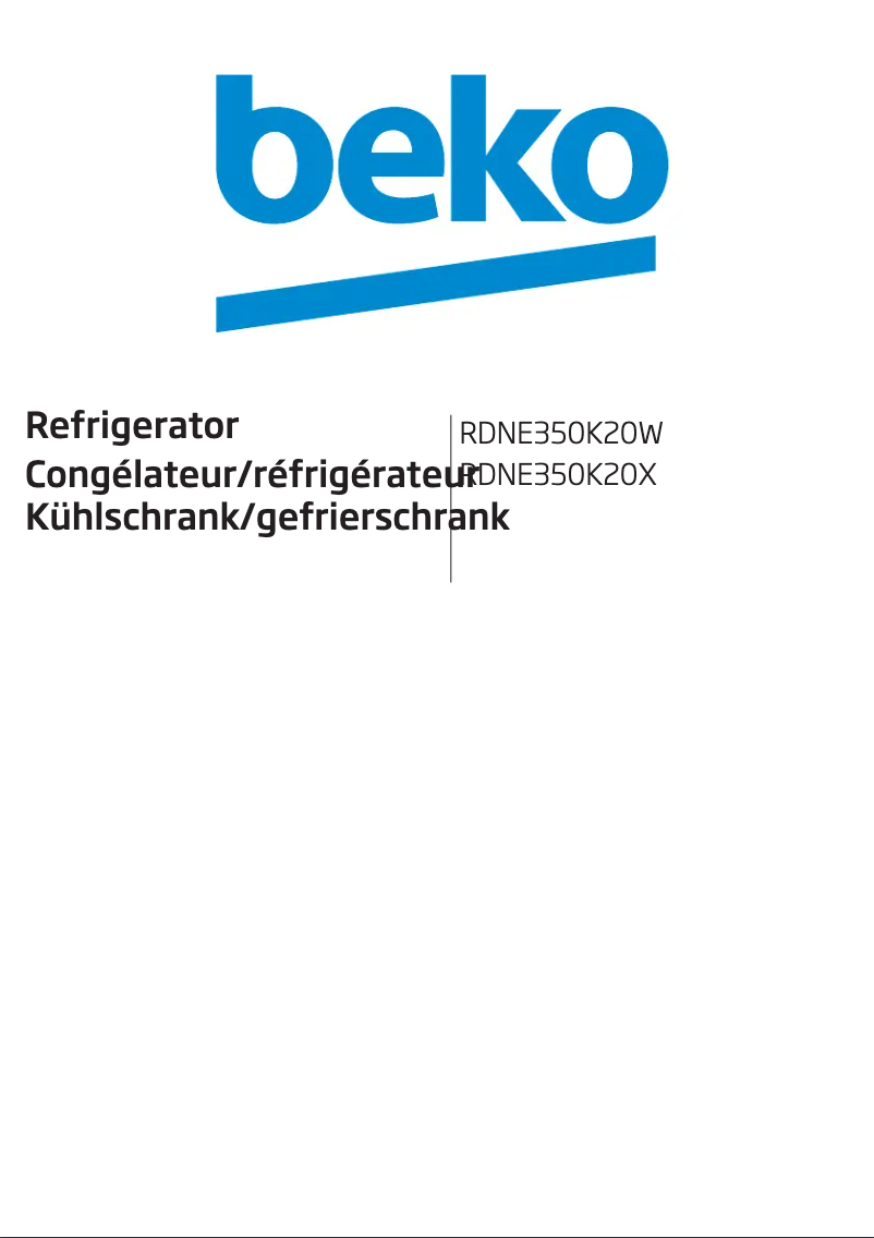 Page 1 de la notice Manuel utilisateur Beko RDNE350K20X