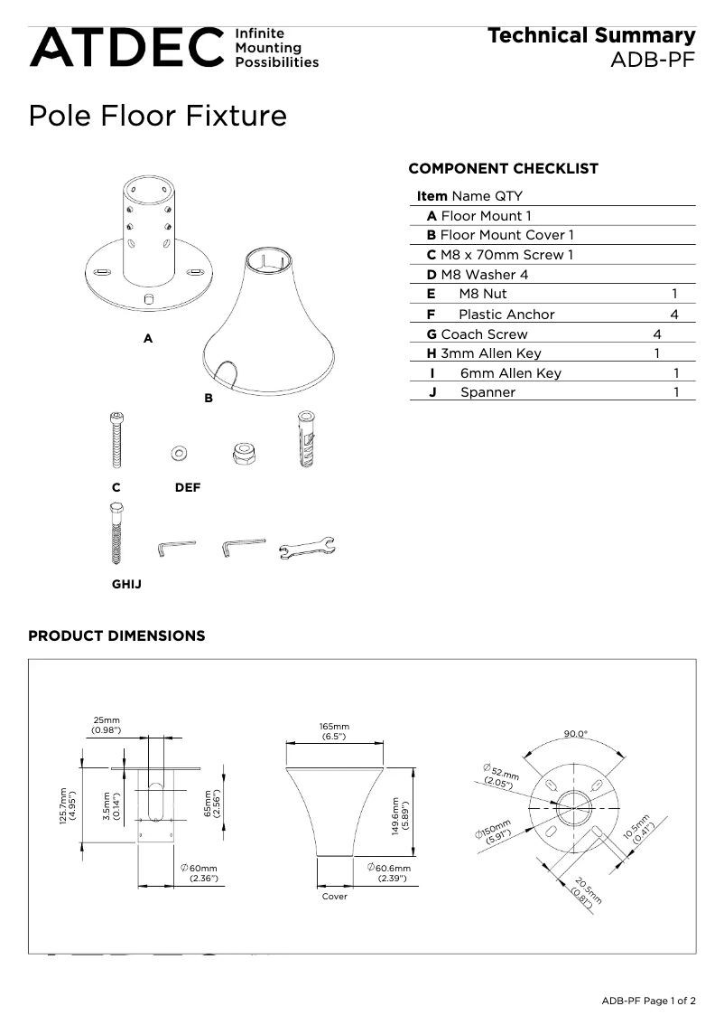 Page n°1 - Manuel utilisateur Atdec ADB-PF