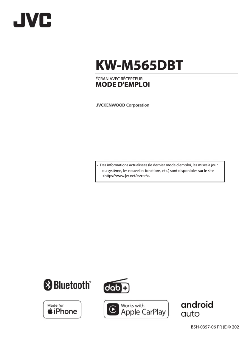 Page 1 de la notice Manuel utilisateur JVC KW-M565DBT