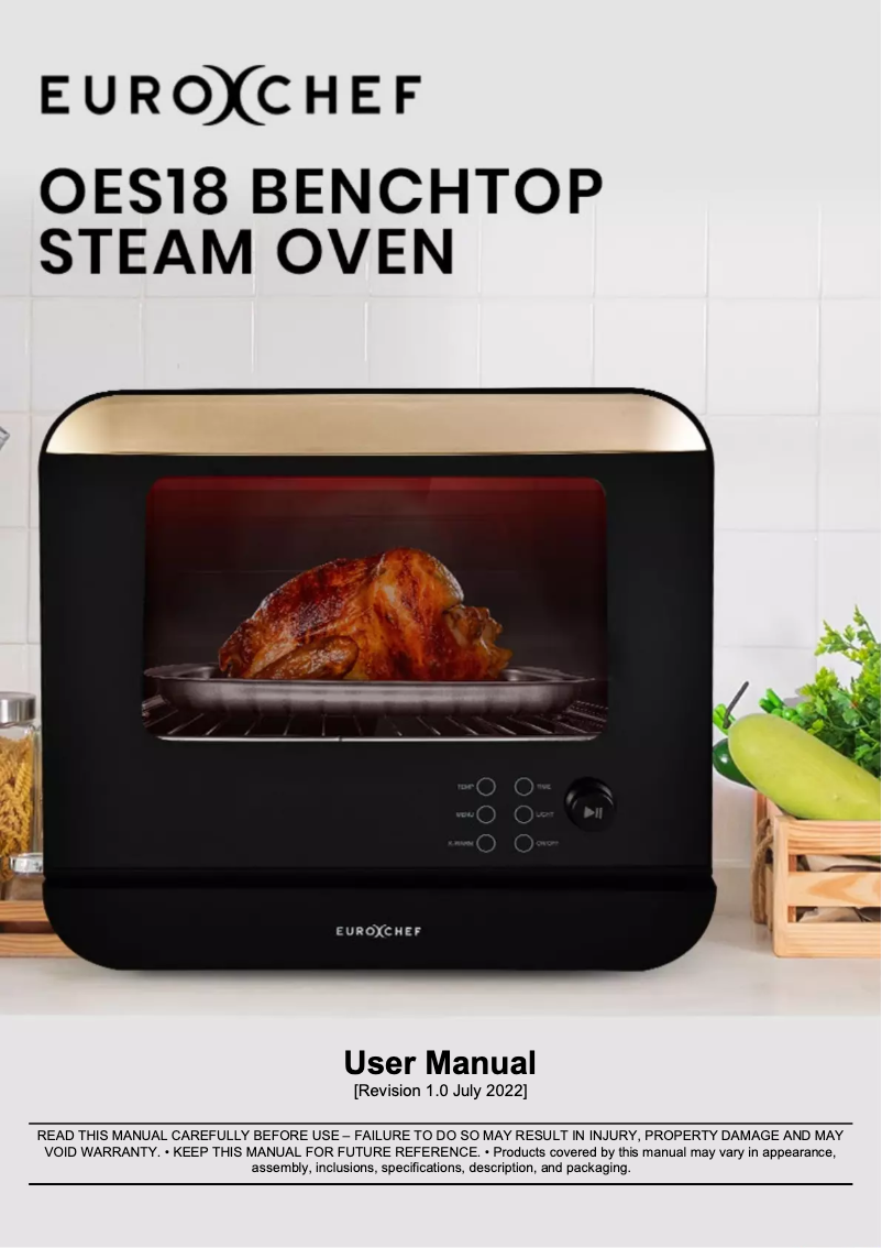 Page n°1 - Manuel utilisateur Eurochef OES18