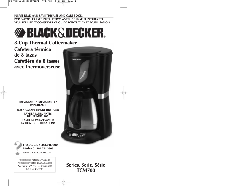 Page n°1 - Manuel utilisateur Black & Decker TCM700