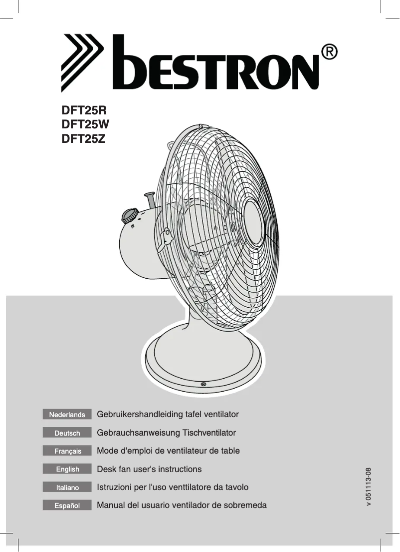 Page n°1 - Manuel utilisateur Bestron DFT25Z