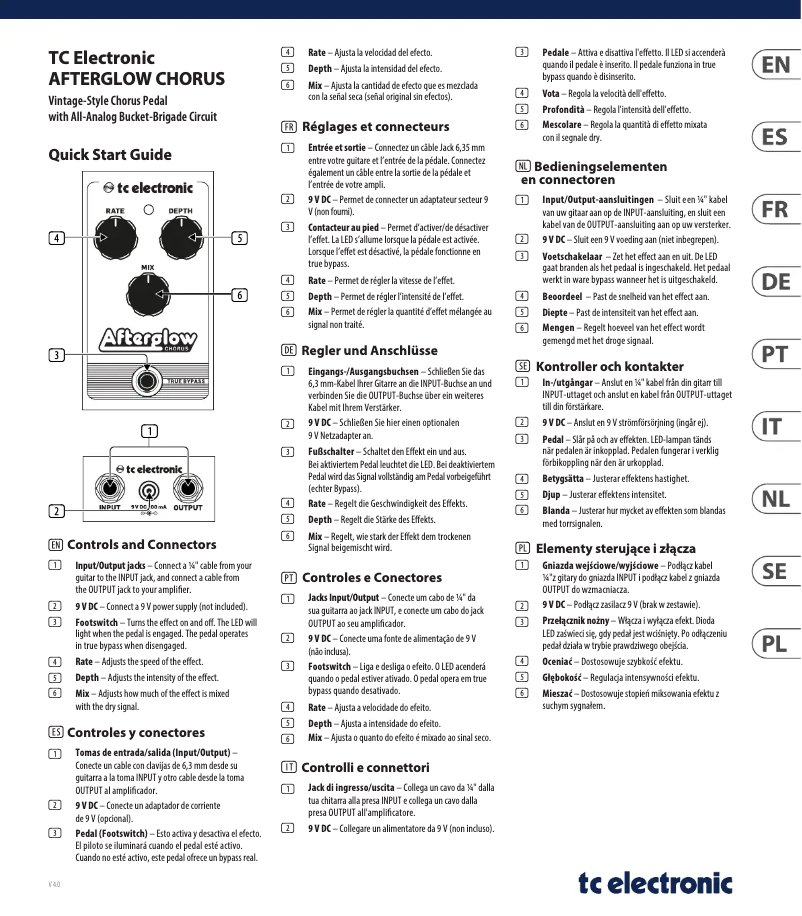 Page n°1 - Manuel utilisateur TC Electronic Afterglow Chorus