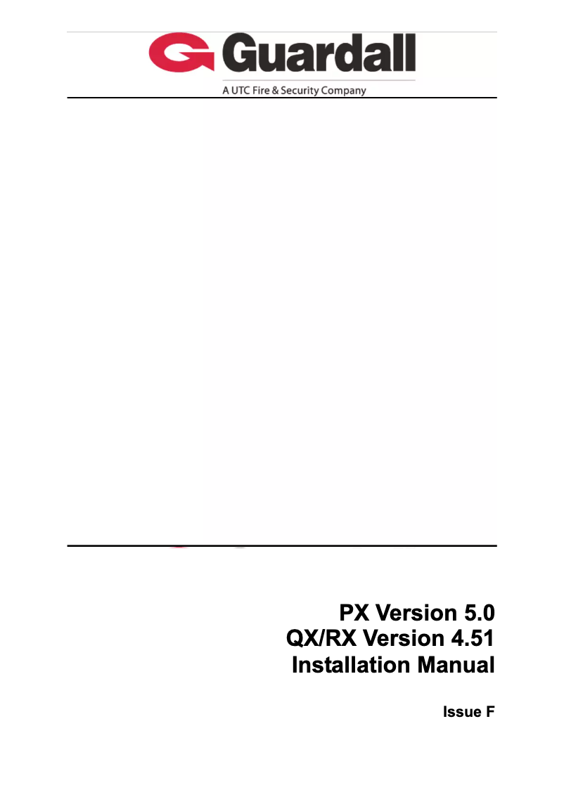 Page n°1 - Manuel utilisateur Guardall PX