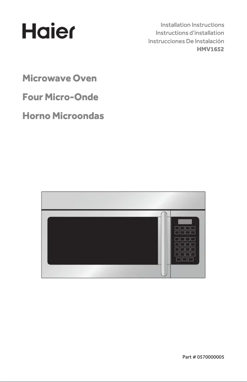 Image de la première page du manuel de l'appareil HMV1652AHS