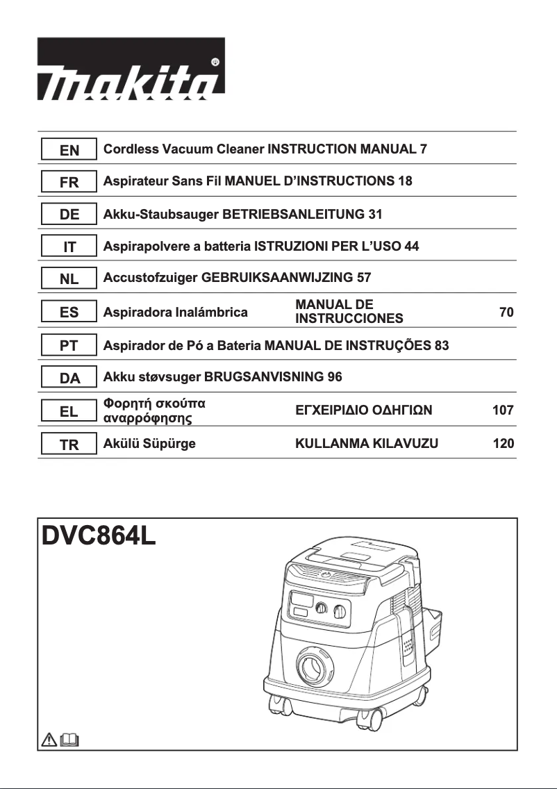 Page 1 de la notice Manuel utilisateur Makita DVC864L