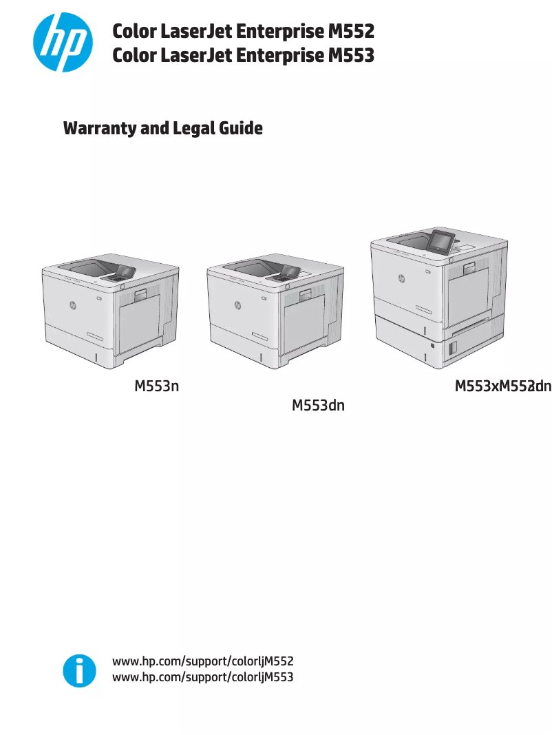 Image de la première page du manuel de l'appareil Color LaserJet Enterprise M553
