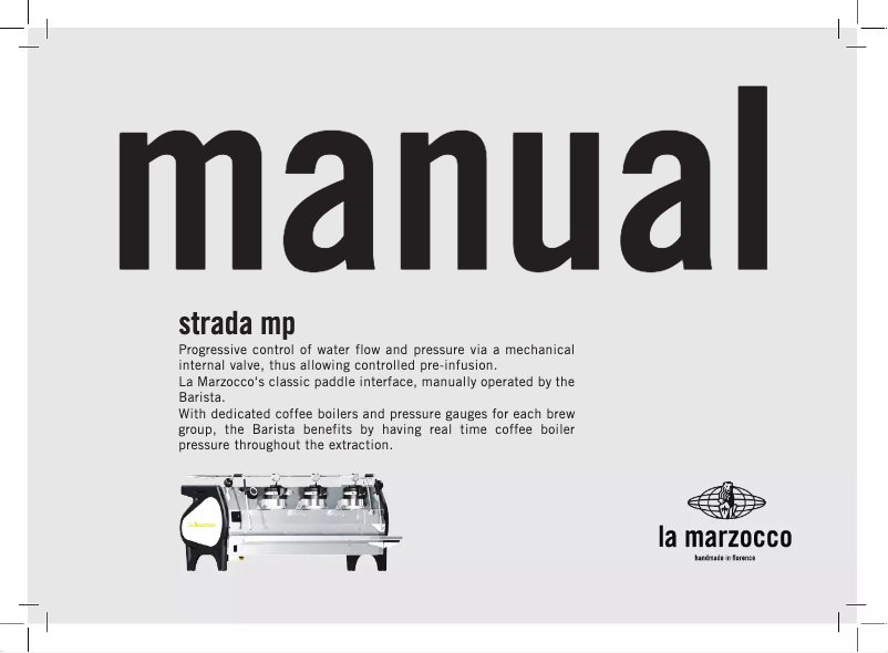 Page n°1 - Manuel utilisateur La Marzocco Strada MP