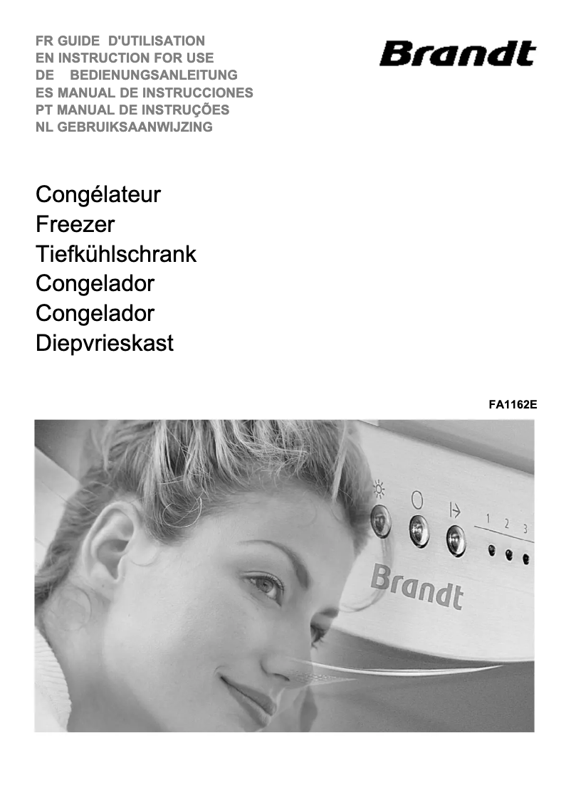 Page 1 de la notice Manuel utilisateur Brandt FA1162E