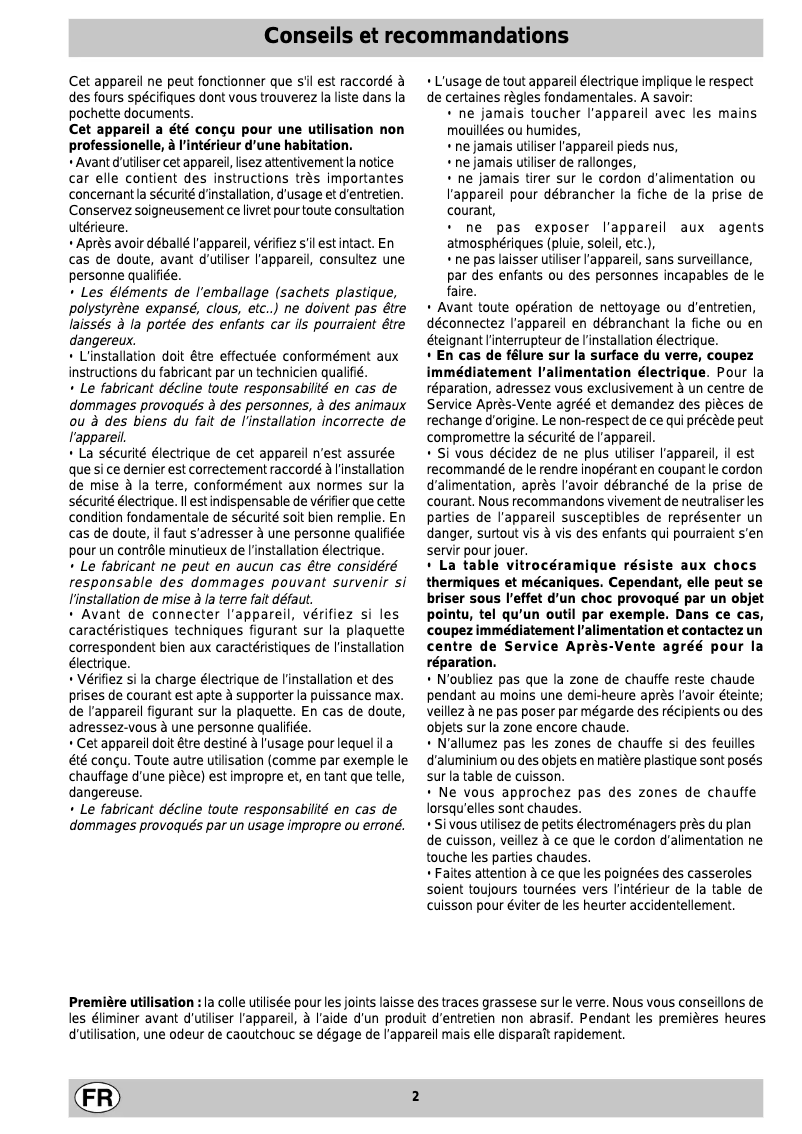 Image de la première page du manuel de l'appareil KBH 6000 IX 1