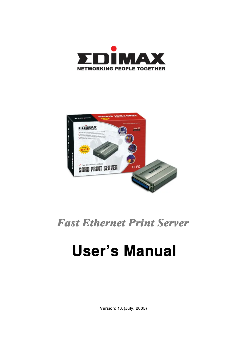 Page 1 de la notice Manuel utilisateur Edimax PS-1206P