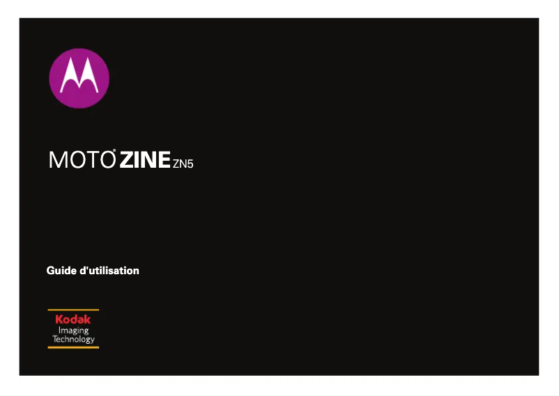 Page n°1 - Manuel utilisateur Motorola MotoZine ZN5