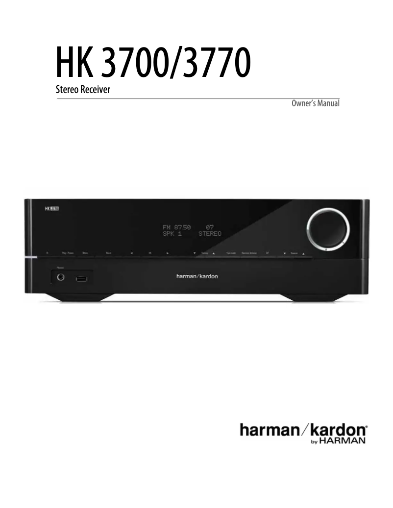 Page 1 de la notice Mode d'emploi Harman Kardon HK 3700