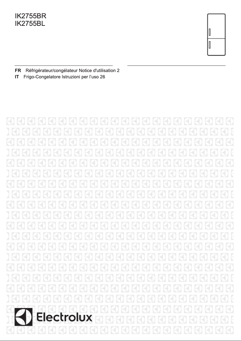 Page 1 de la notice Manuel utilisateur Electrolux IK2755BR