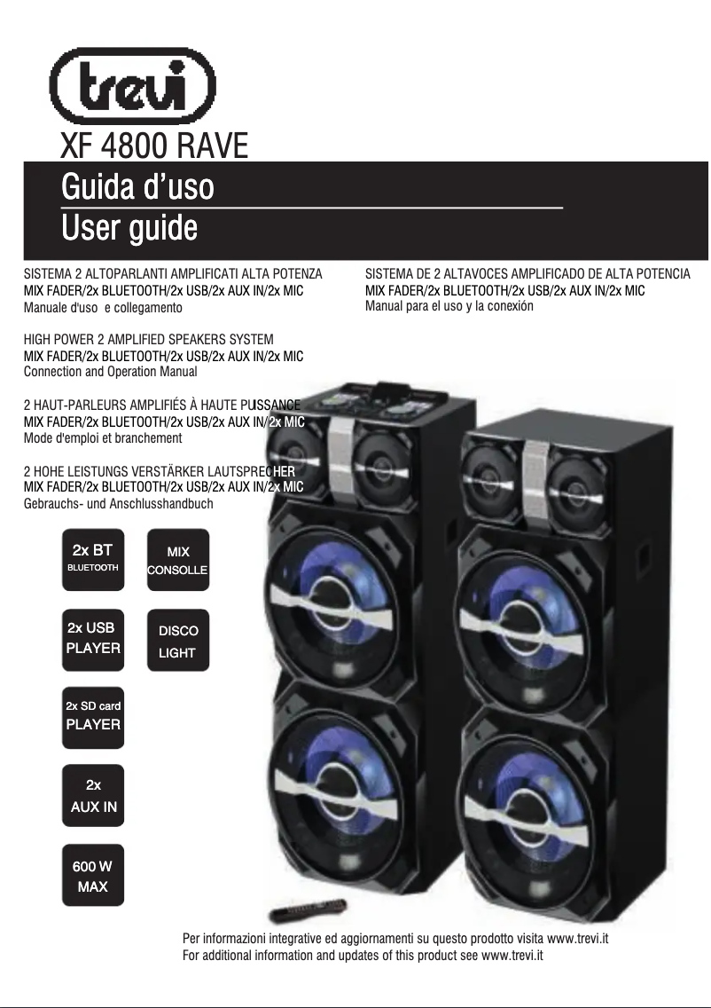 Page 1 de la notice Manuel utilisateur Trevi XF 4800 RAVE