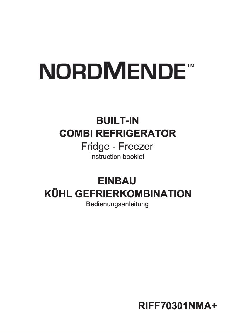 Page n°1 - Manuel utilisateur Nordmende RIFF70301NMA
