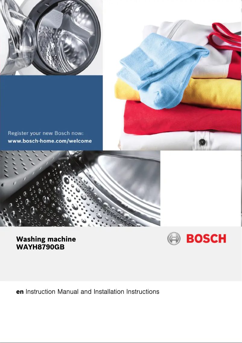 Page n°1 - Manuel utilisateur Bosch WAYH8790GB
