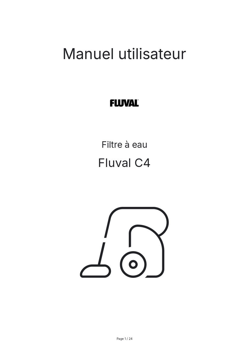 Page n°1 - Manuel utilisateur Fluval C4