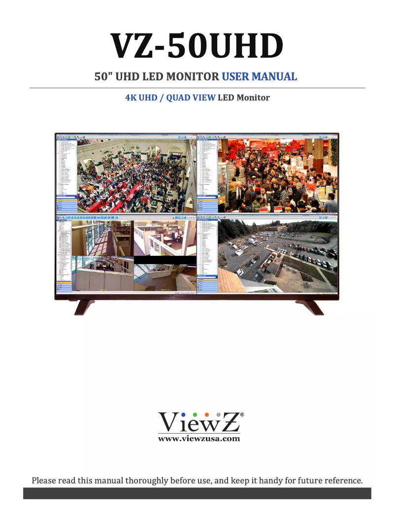 Page 1 de la notice Manuel utilisateur ViewZ VZ-50UHD