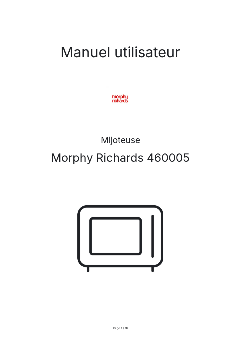 Image de la première page du manuel de l'appareil 460005
