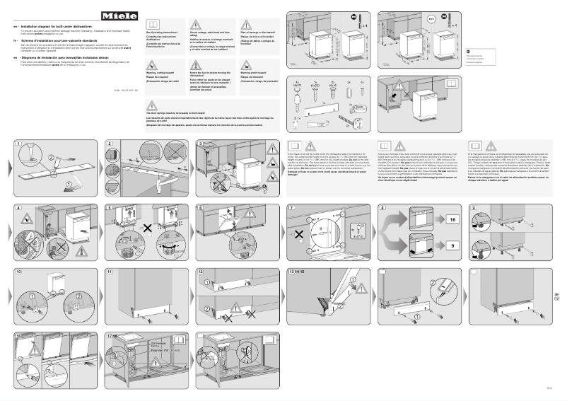 Page 1 de la notice Instructions / montage Miele G 4948 SCU CLST