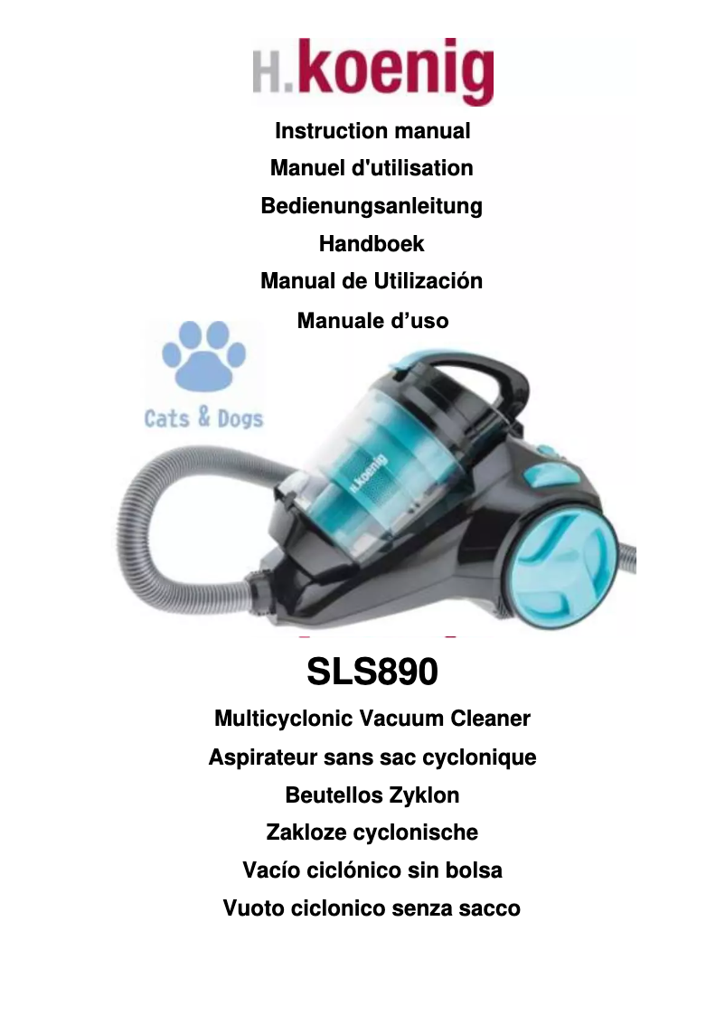 Page 1 de la notice Manuel utilisateur H.Koenig SLS890