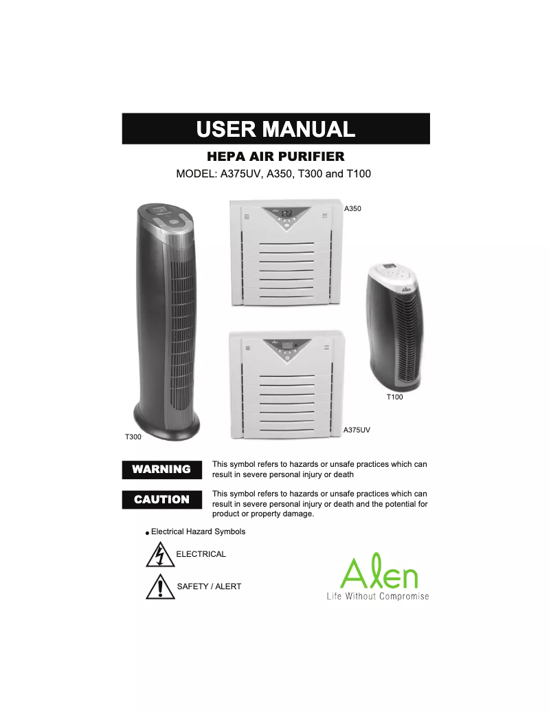 Page n°1 - Manuel utilisateur Alen T100