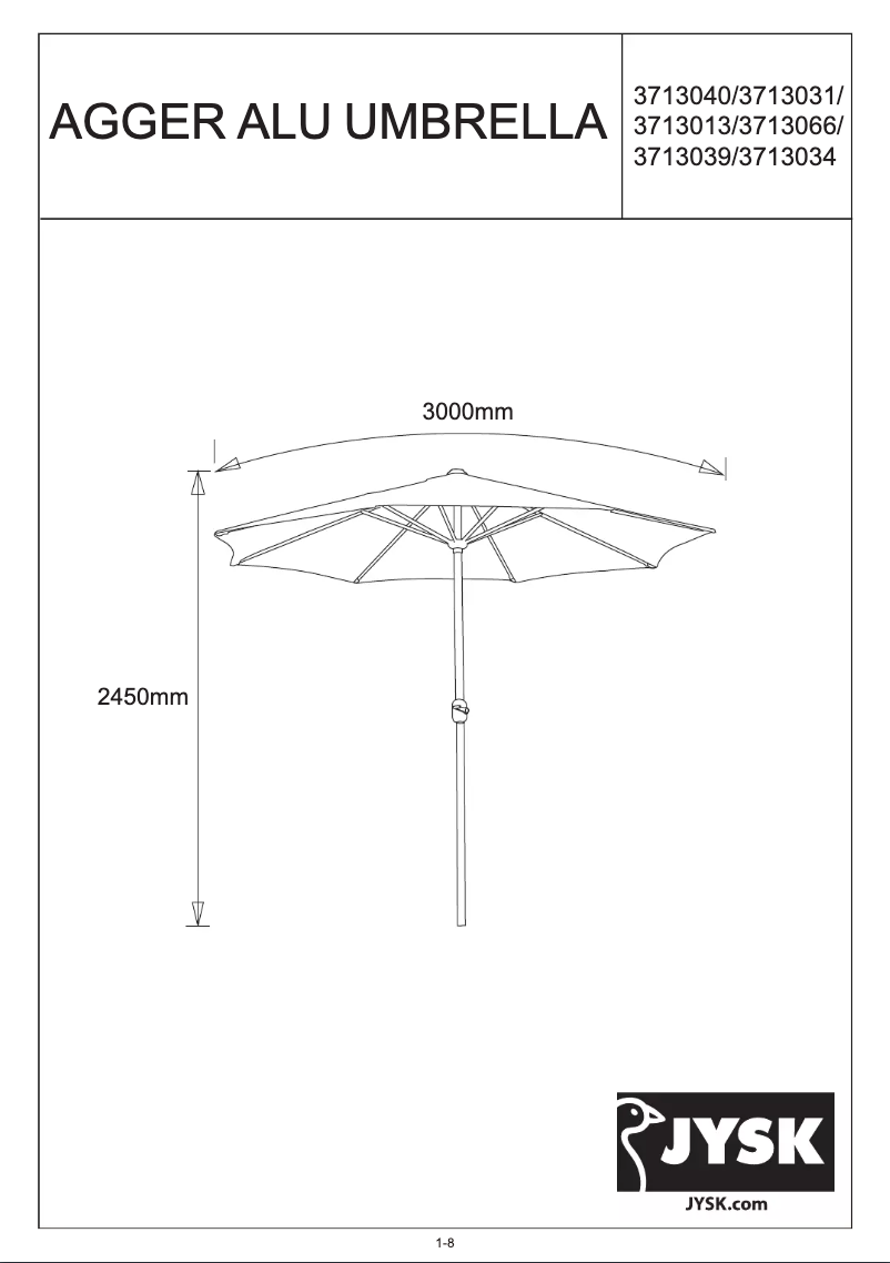 Page n°1 - Manuel utilisateur JYSK Aggersborg (135x75x59)
